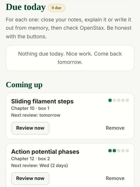 Topics moving to longer review boxes